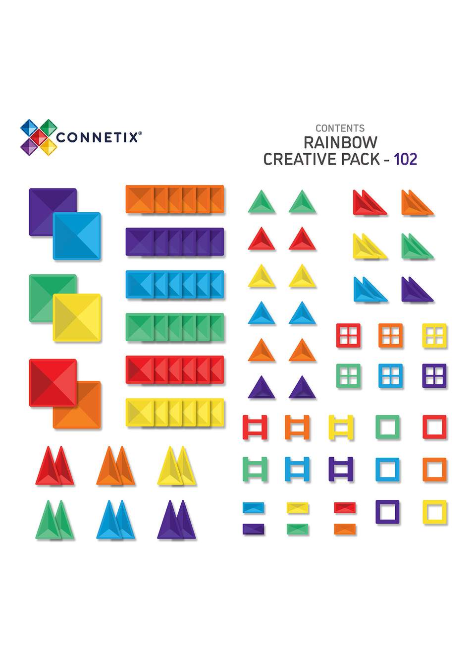 Rainbow Manyetik Bloklar Creative 102 Parça Yapı Oyuncağı — صورة المنتج 3 من 7
