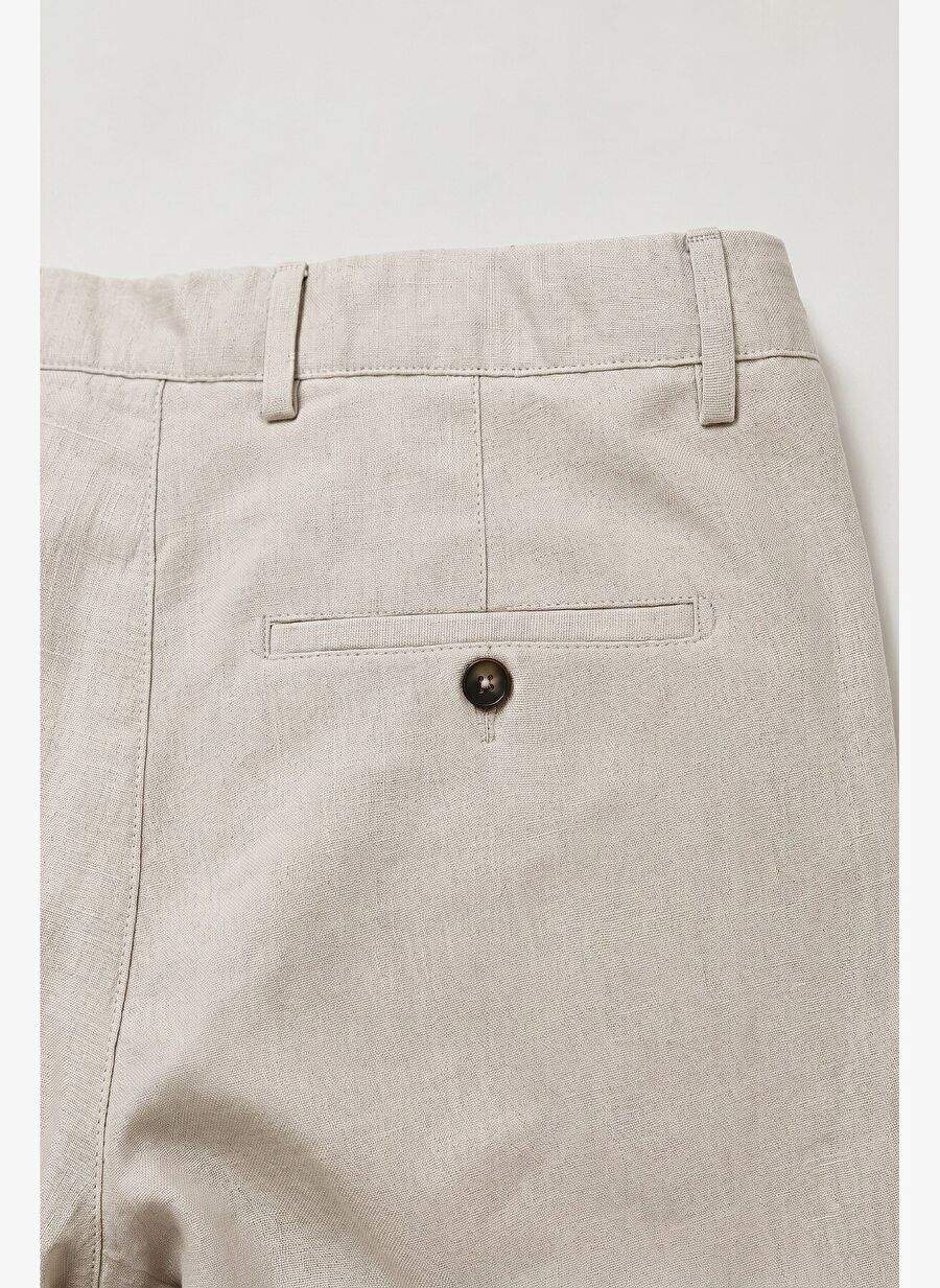 Bej %100 Keten Bermuda Şort — Product image 4 of 4