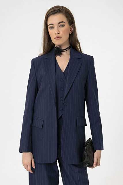 Antioch Navy Kadn Single Dugme Jizz Blazer Jacket