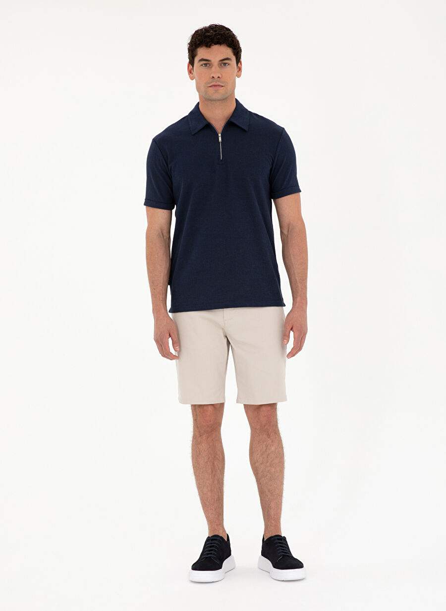 Pierre Cardin Jacquard Navy Blue Men's Polo T-Shirt TISSEL — Product image 4 of 6