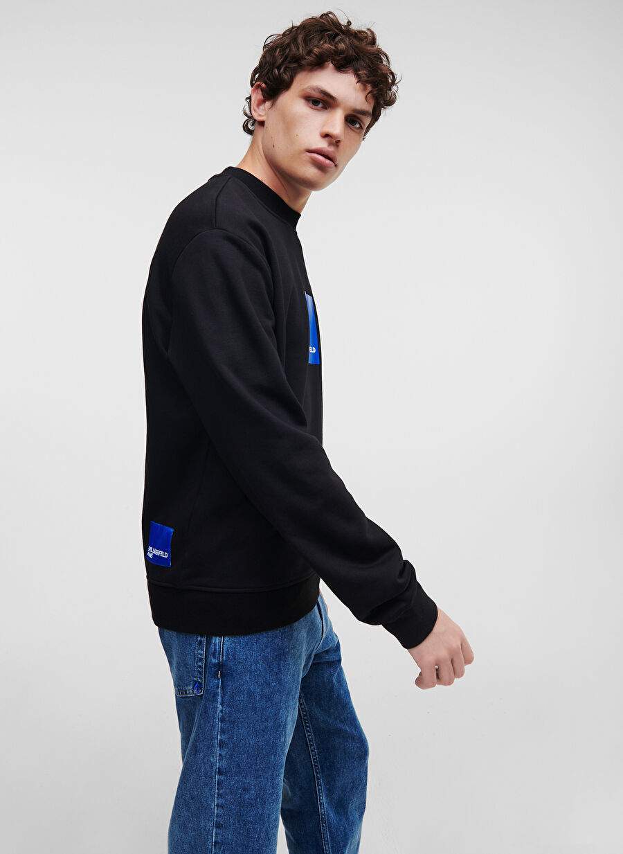 Karl Lagerfeld Jeans Crew Neck Black Men's Sweatshirt 231D1804_KLJ REGULAR LOGO SWEATSHIRT — Product image 3 of 6