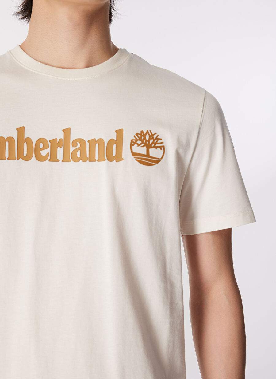 Timberland Beyaz Erkek Bisiklet Yaka Baskılı T-Shirt TB0A5UPQCM91_Short Sleeve Tee — صورة المنتج 4 من 5