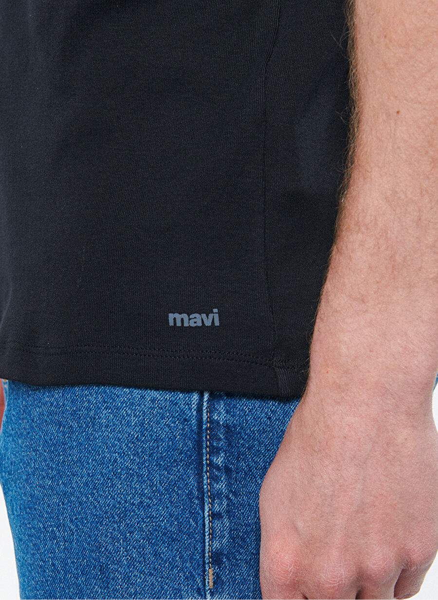Mavi Bisiklet Yaka Dar Düz Siyah Erkek T-Shirt — Product image 4 of 6