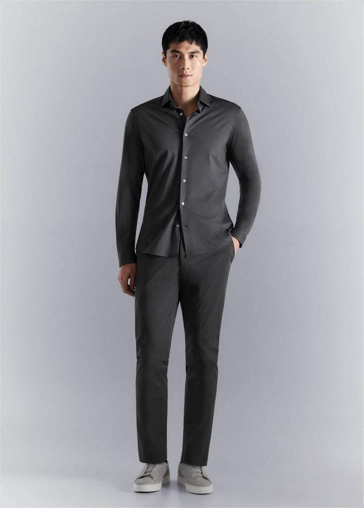 Slim fit comfort stretch non-iron cotton shirt — Product image 20 of 27