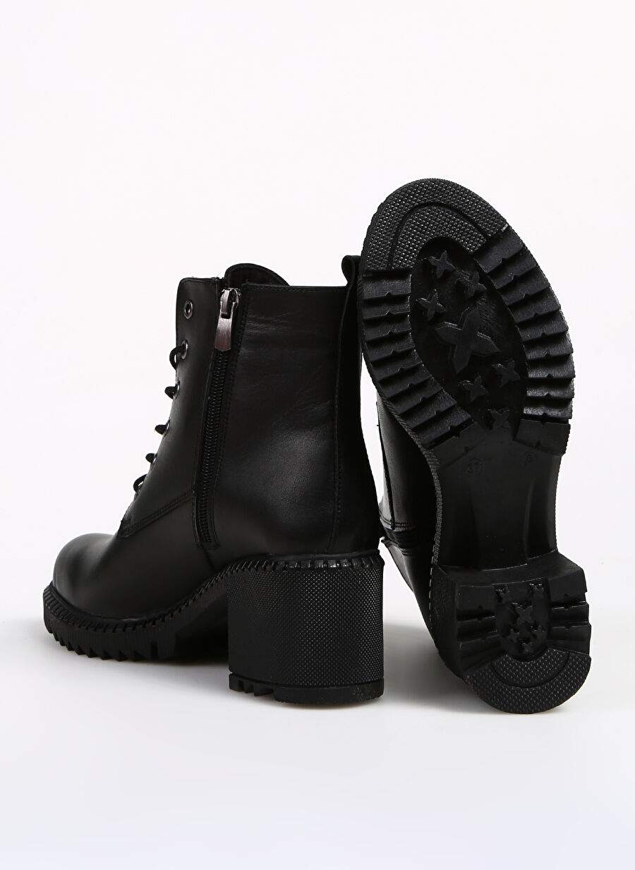 Bulldozer Black Women's Leather Heeled Boots BUL-240604 — Product image 4 of 5