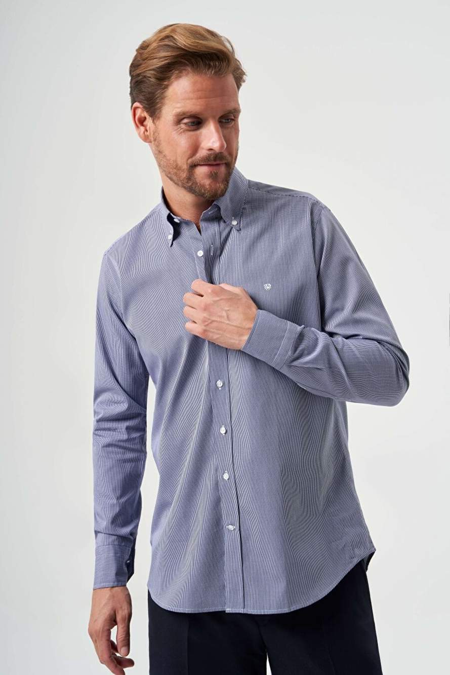 Bisse Erkek Regular Fit Spor Gömlek Lacivert GM23K232029_D39 — صورة المنتج 4 من 4
