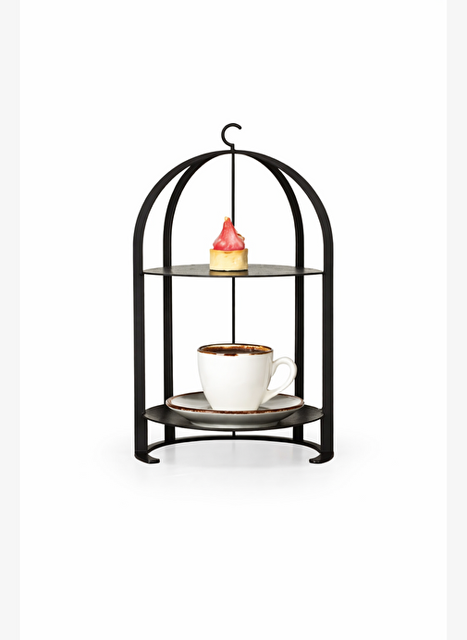 Kafes Model Mini Teshir Stand Siyah Statik