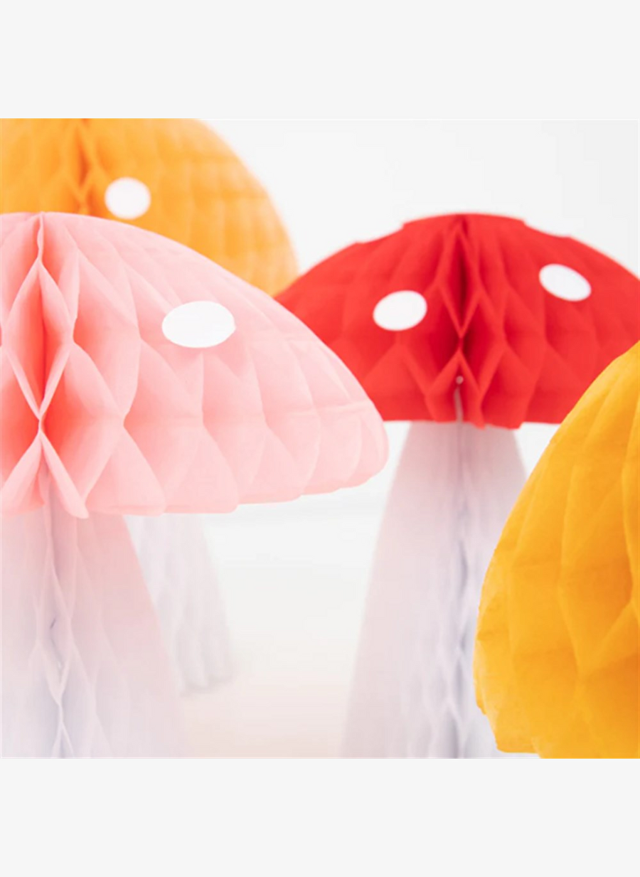 Meri Meri - Honeycomb Toadstool Decorations - Petek Mantar Dekorlar - 10lu — Product image 3 of 4