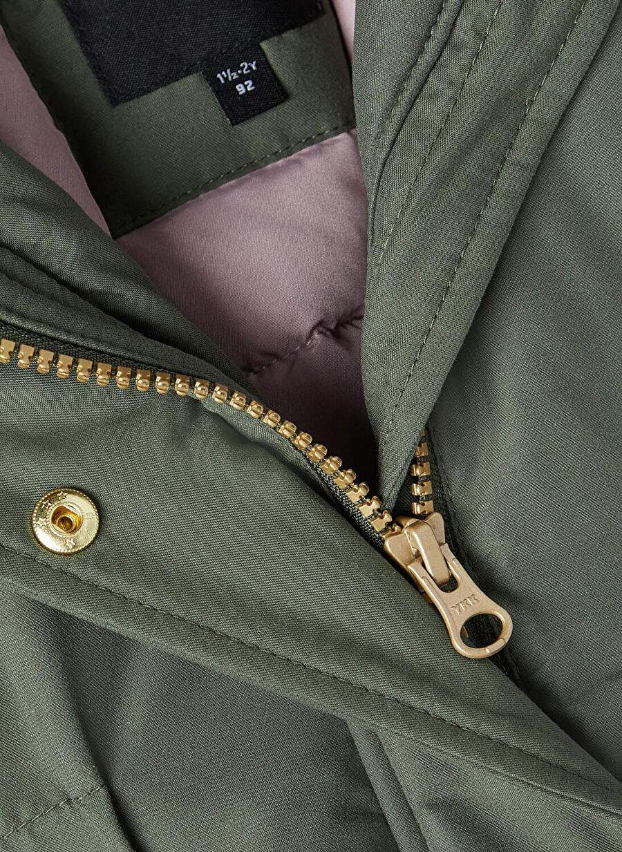 Haki Kız Bebek Kapüşonlu Kürklü Mont NMFMARLIN PARKA JACKET PB — صورة المنتج 4 من 4