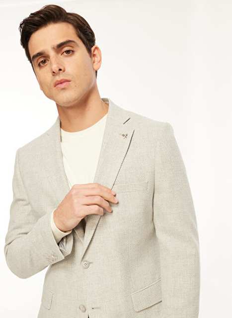 Factory Basic Grey Melange Men's Straight Jacket F3WM-CKT175
