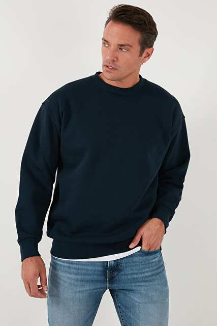 Buratti Regular Fit Bisiklet Yaka Pamuklu İçi Tüylü Yumuşak Şardonlu Erkek Sweatshırt 5905255