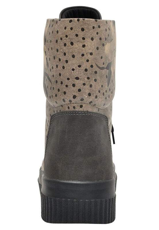 Women Vegan Leather Gray Long Boots - Black Dress Design — Product image 6 of 7
