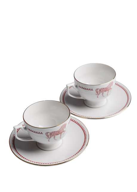 Horse Luck Collection Red Porselen 2'li Türk Kahve Fincanı Seti