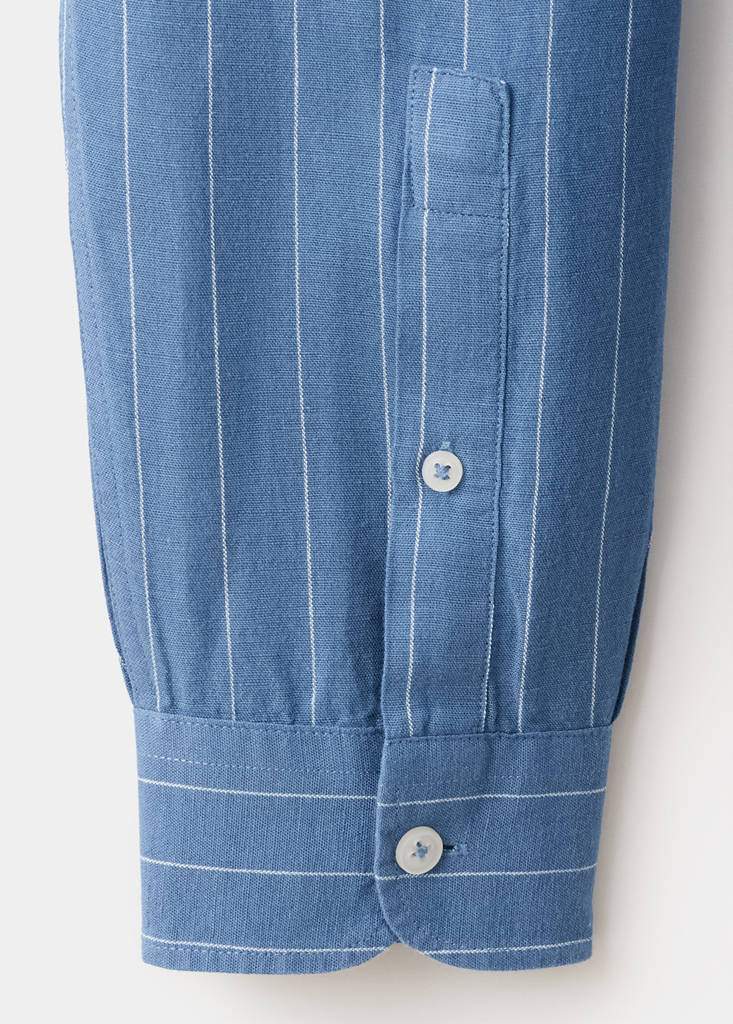 Regular-fit striped cotton-linen shirt — Product image 4 of 26