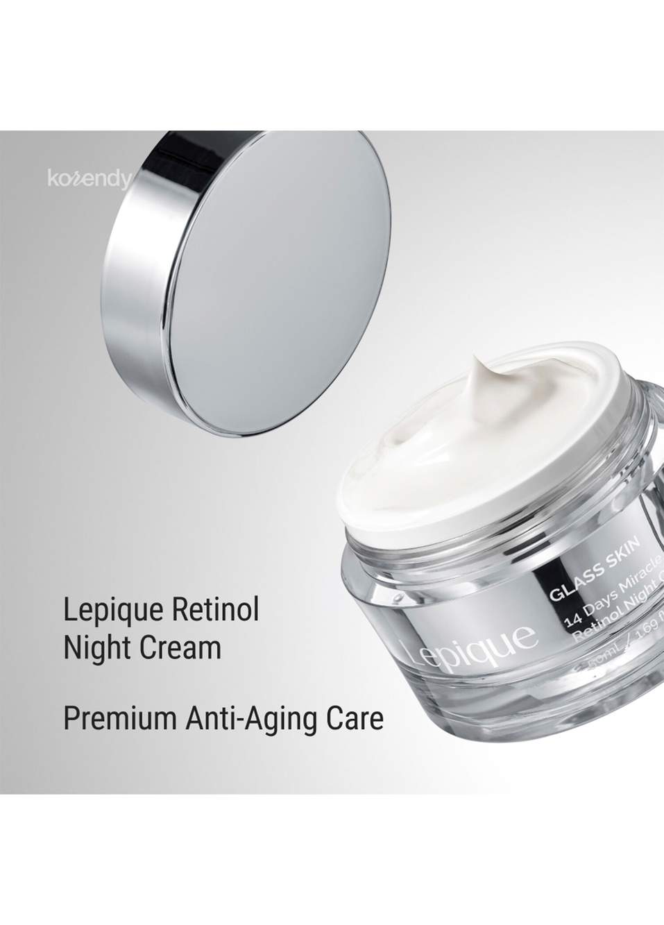 Glass Skin 14Days Miracle Retinol Night Cream Kırışıklık ve Elastikiyet Kaybı Önleyici Cam Cilt Görünümü Veren Retinollü Krem 50 ml — صورة المنتج 3 من 5