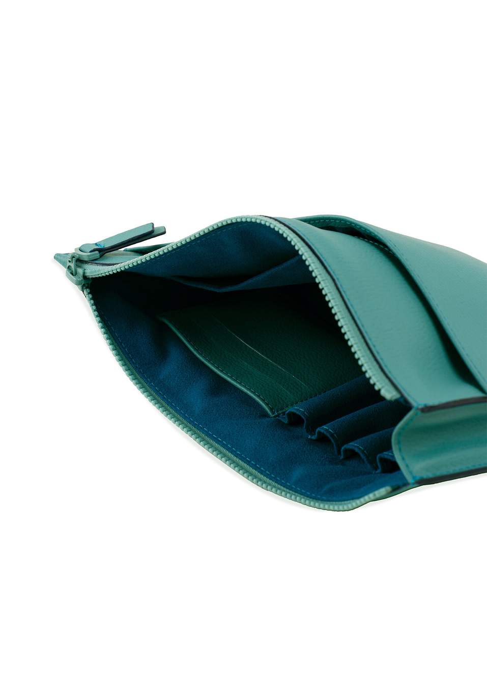 Turkuaz Deri Unisex Clutch El Çantası — صورة المنتج 3 من 6