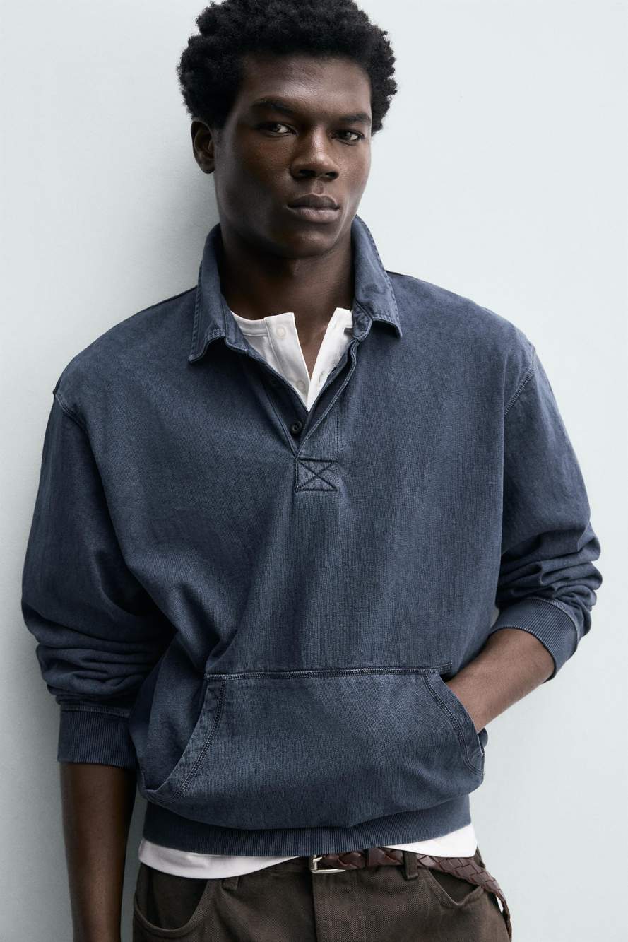 REGULAR FIT WASHED EFFECT POLO SHIRT — صورة المنتج 4 من 8