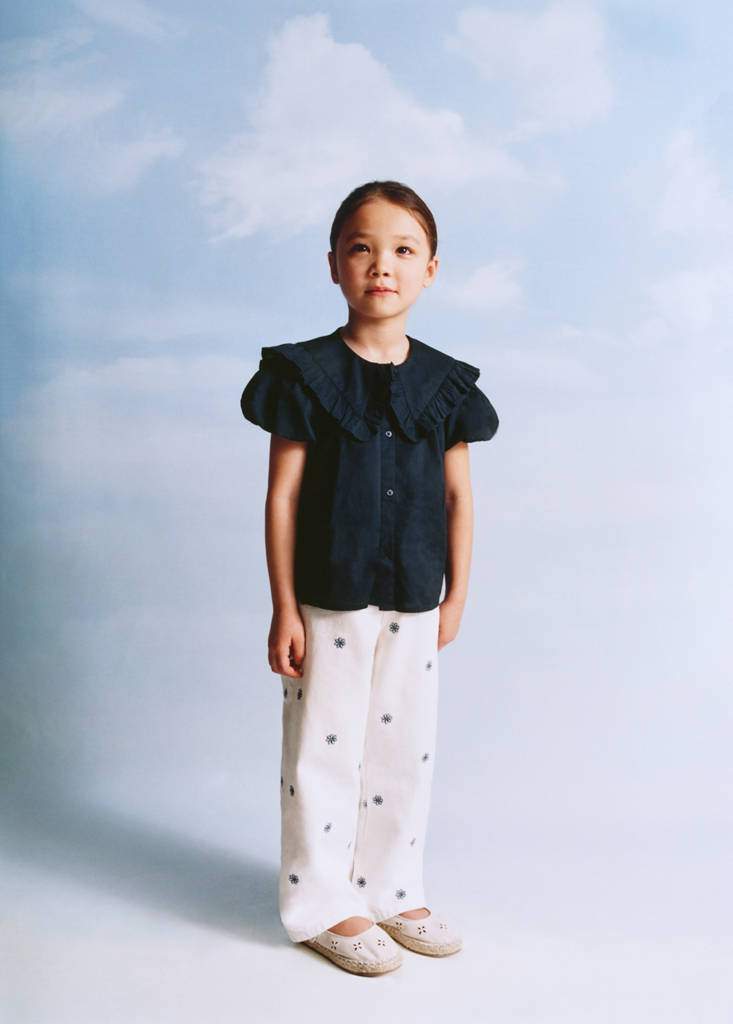 Flower-embroidered straight-fit jeans — Product image 3 of 5