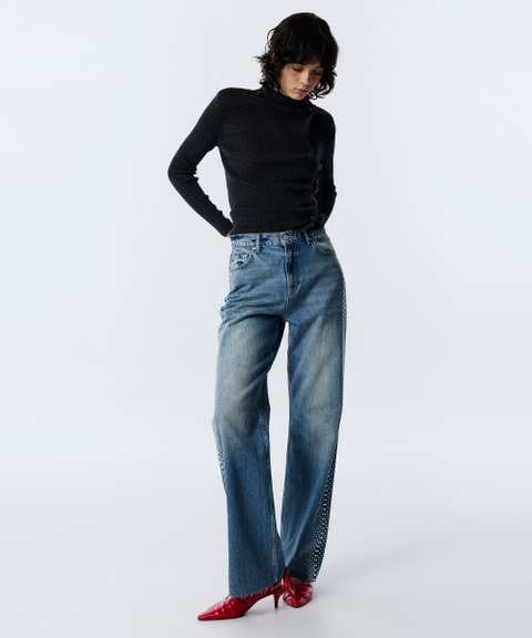 wude leg jean pants