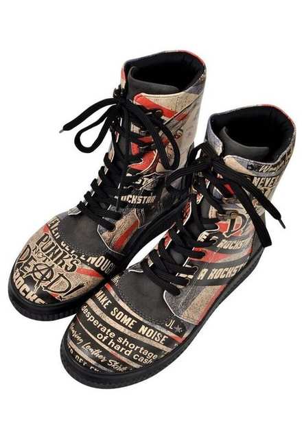 Women Vegan Leather Black Long Boots - British Punk Design