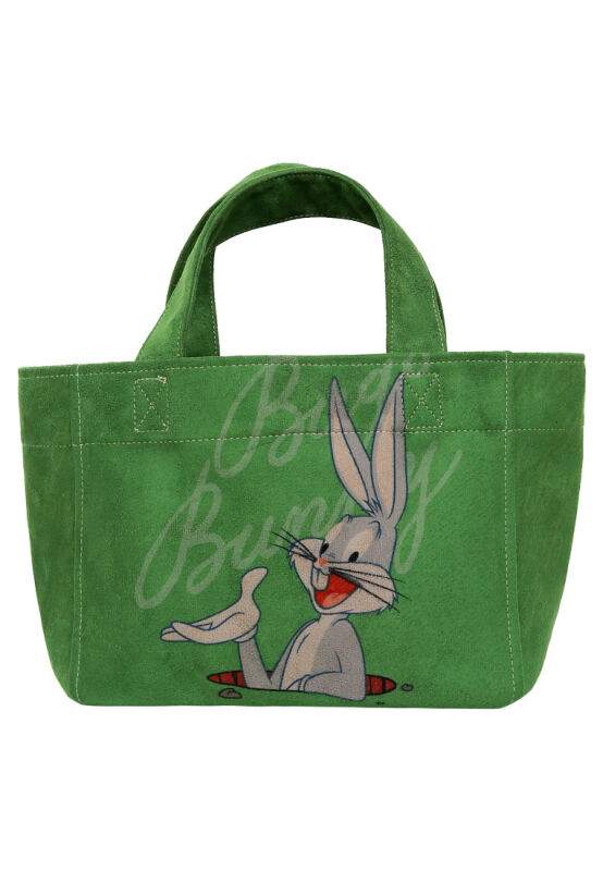 Women Vegan Green Medium Tote Bag - Warner Bros Bugs Bunny Bunny Talk Design — صورة المنتج 3 من 7