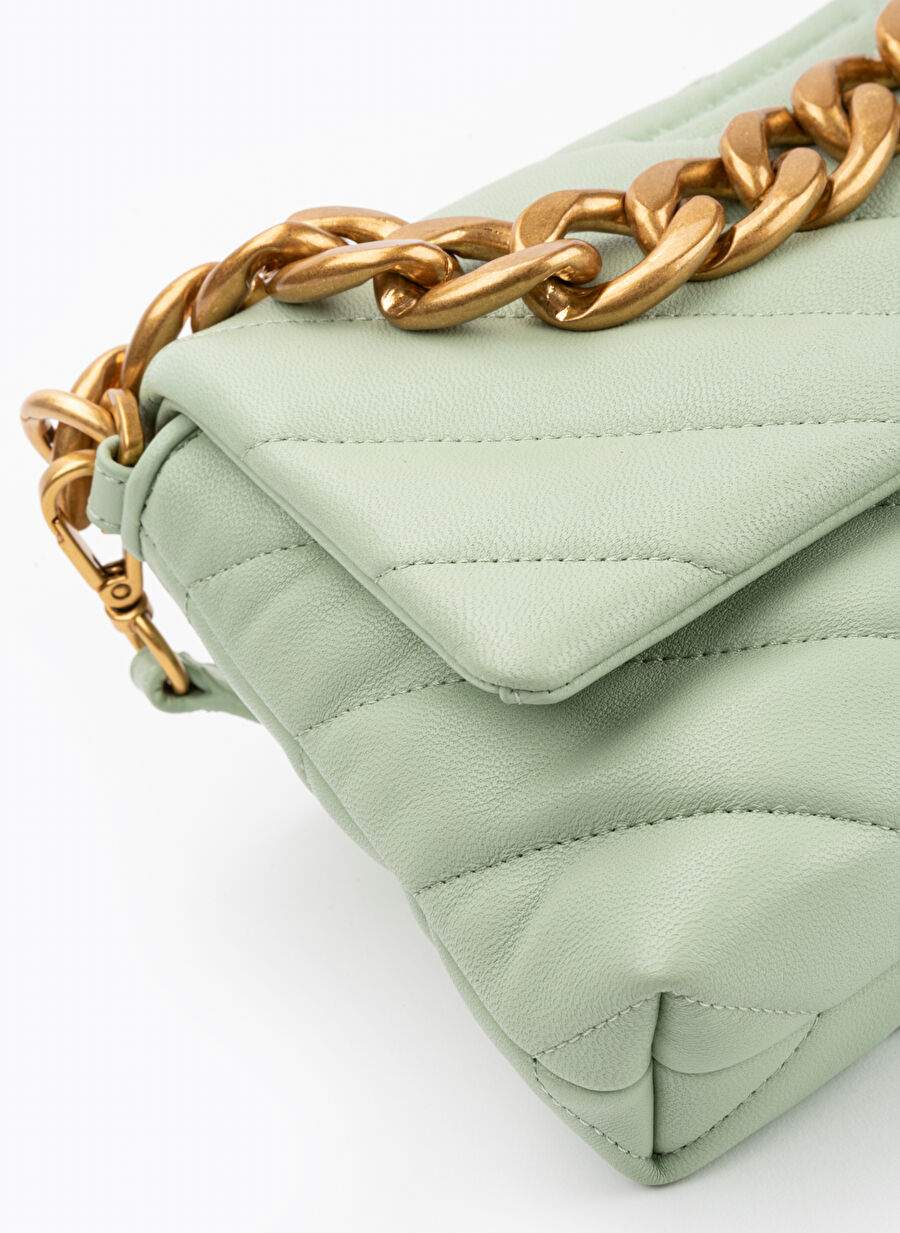 Les Visionnaires Green Women's Leather Shoulder Bag AYLAQUILTING5007 — Product image 3 of 4