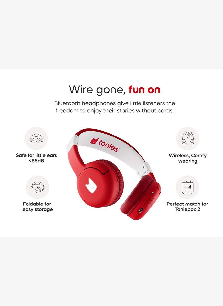 Tonies Toniebox 2 Bluetooth Krmz Katlanabilir Cocuk Kulaklk — Product image 4 of 6