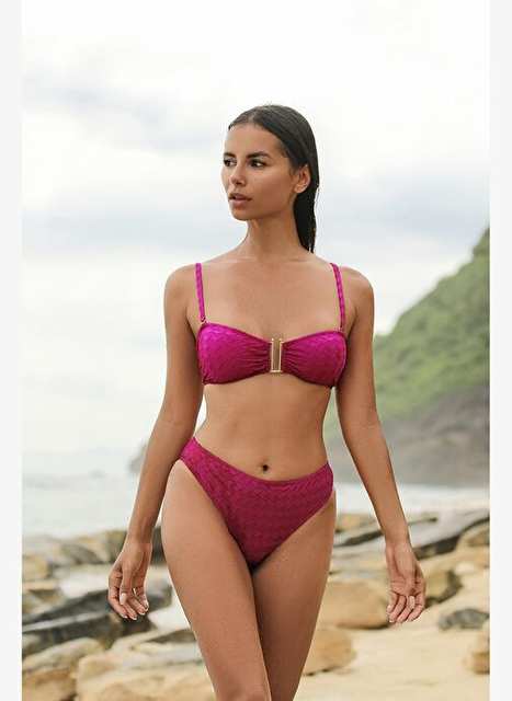 Olympos Mor Straplez Ckarlabilir Pedli Bikini Ust