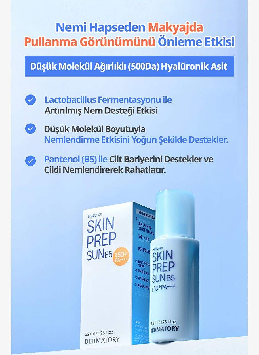 Blur Effective, Moisturizing Sunscreen Makeup Some DERMATTORY Hyaluron Skin Prep Sun B5 SPF50+ — Product image 5 of 8