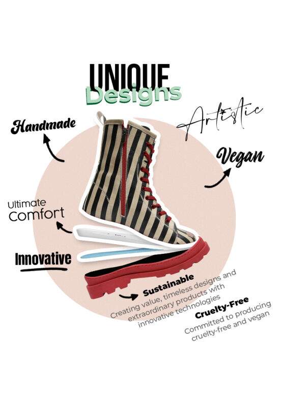 Women Vegan Leather Multicolor Zipper Long Boots - Let's Find a Place to Get Lost Design — Product image 8 of 8