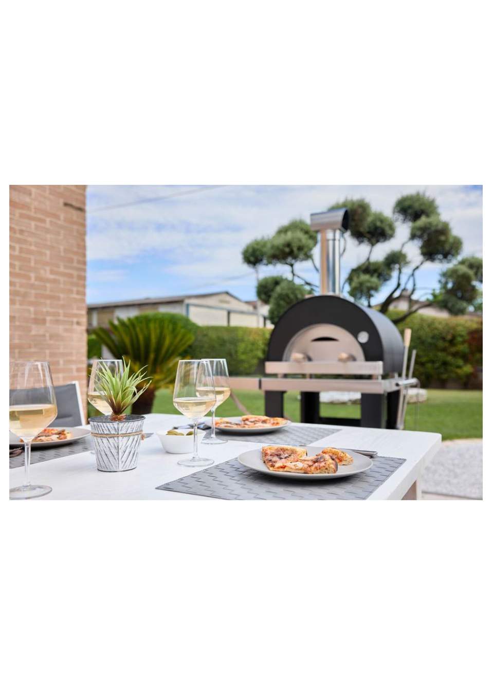 Double Pizza Odun Ateşli Gümüş Stainless Steel Pizza Fırını — صورة المنتج 3 من 3