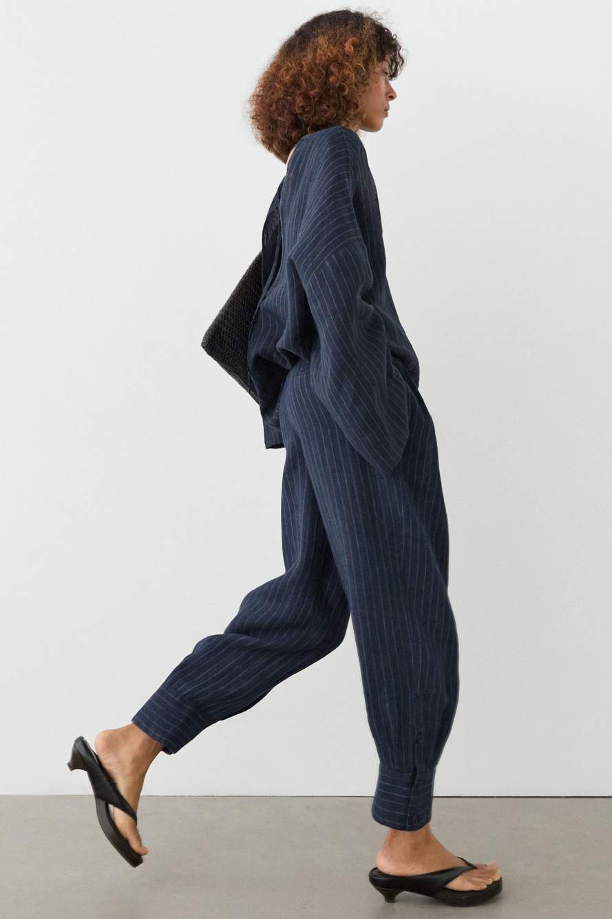 Striped linen sarouel trousers — Product image 6 of 19