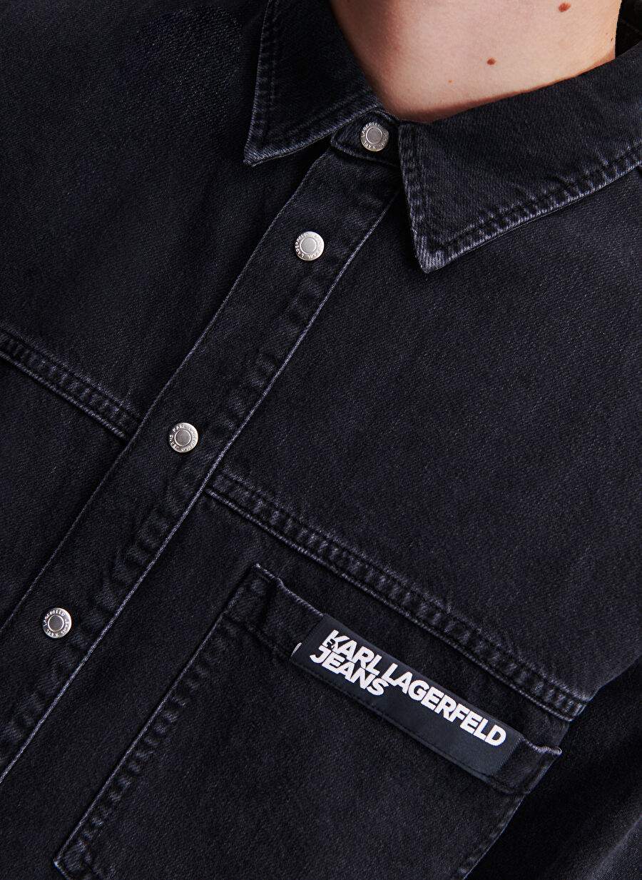 REGULAR DENIM JACKET Regular Fit Black Men's Denim Shirt 236D1601KLJ — Product image 6 of 7