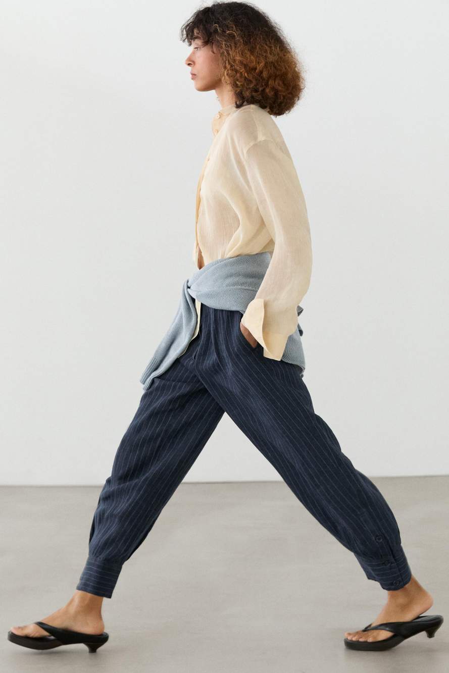 Striped linen sarouel trousers — Product image 12 of 19
