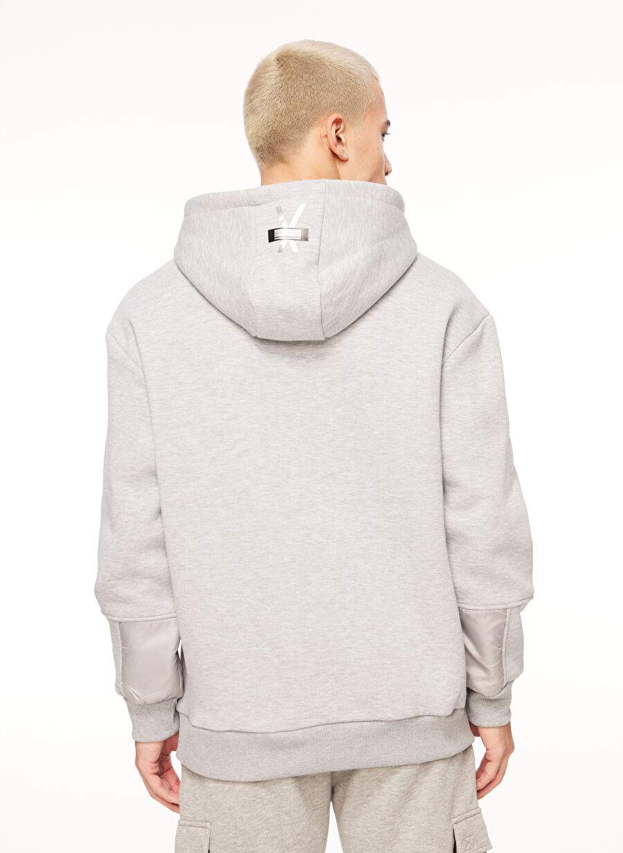 Black On Black Hoodie Collar Straight Grey Melanj Male Escarpment Top B3WM-SWT82 — Product image 4 of 4