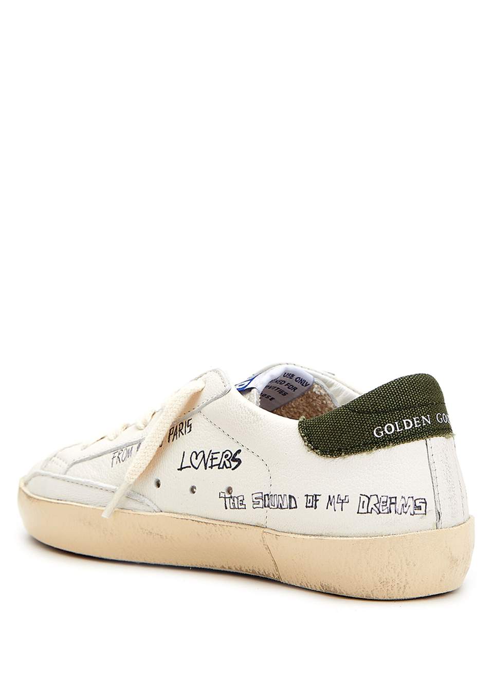 Super-Star Beyaz Yeşil Unisex Çocuk Deri Sneaker — صورة المنتج 3 من 5