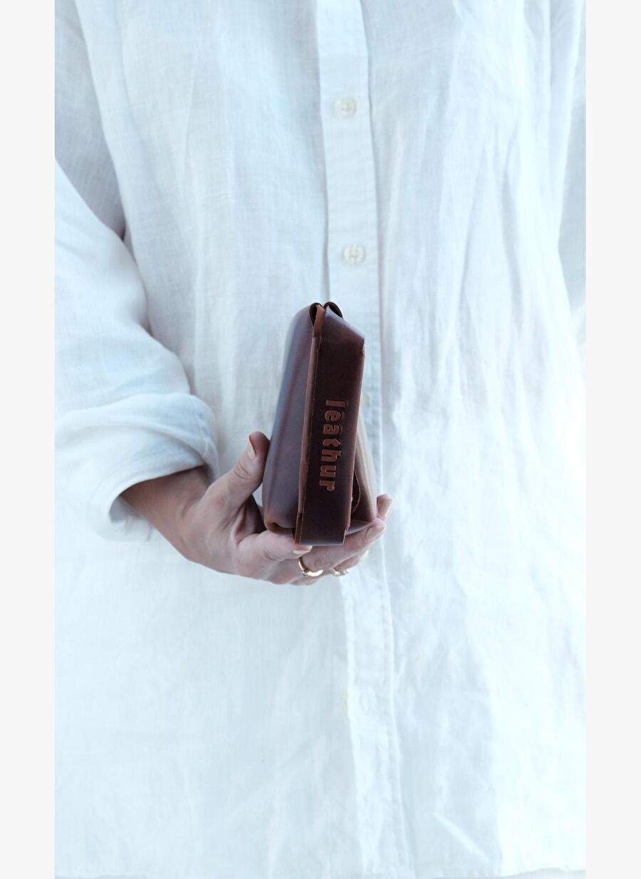 Ori Max Kahverengi Deri Clutch Canta — Product image 5 of 8