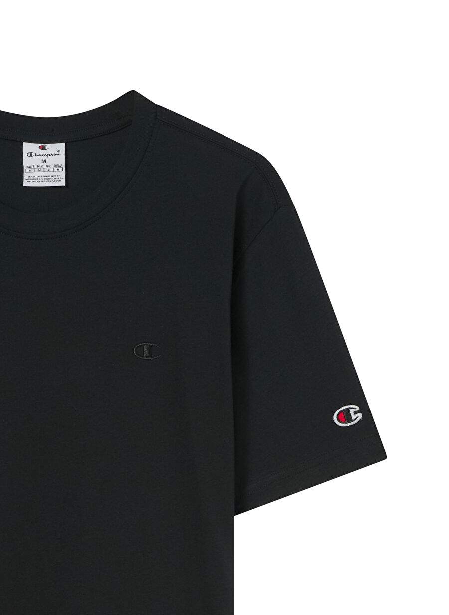 Champion 220278 Kk001 Ss Tee Siyah Yuvarlak Yaka Duz Erkek T Shirt — صورة المنتج 5 من 6