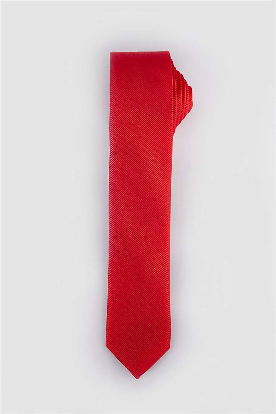 Thin Self-Patterned Men's Red Tie — Product image 1 of 4