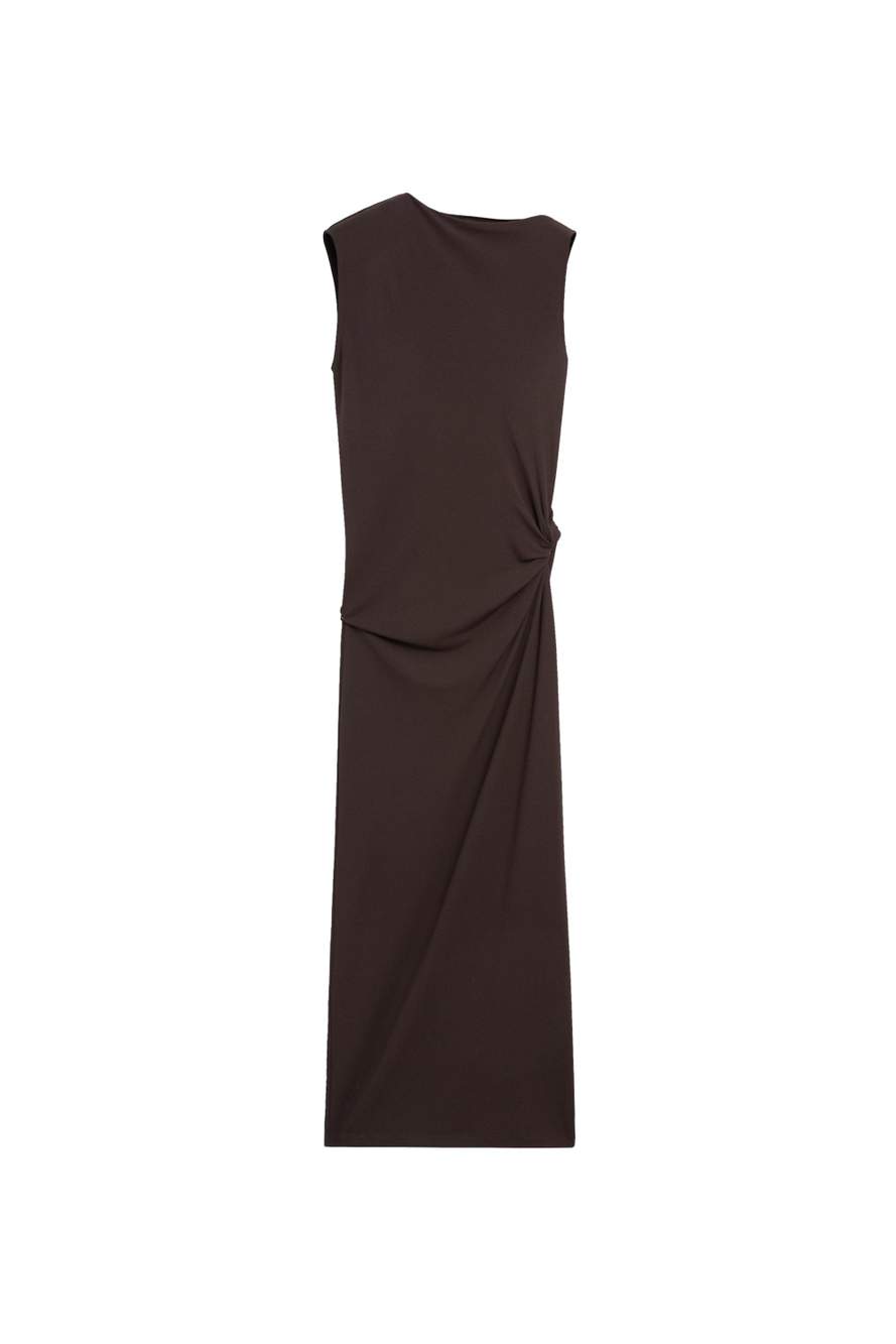 Asymmetric ruched midi dress — Product image 16 of 17