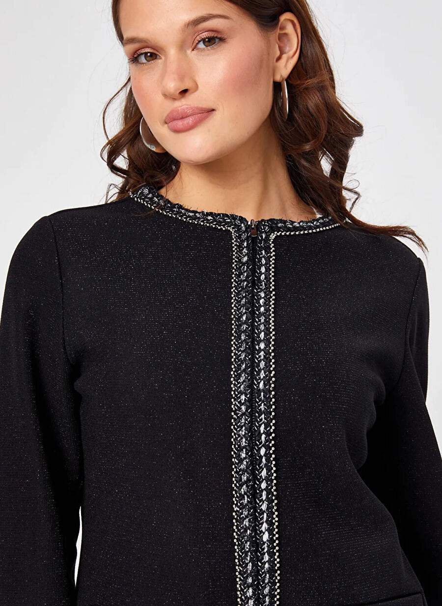 Faik Sönmez Slim Fit Siyah Kadın Ceket U68245 — صورة المنتج 4 من 5