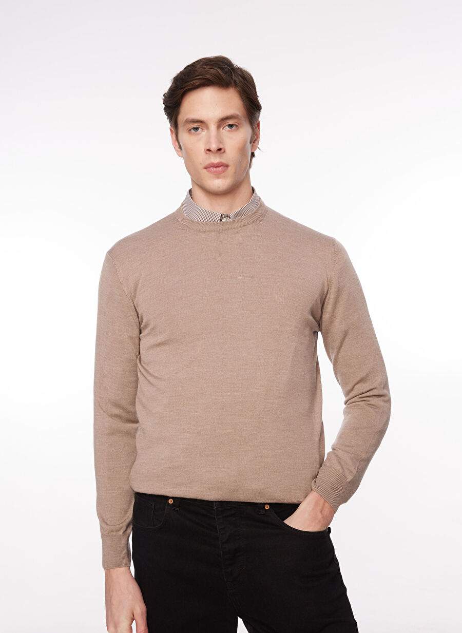 Tombolini Bike Collar Slim Fit Coffee Mens Sweater 6110113097 — Product image 3 of 5