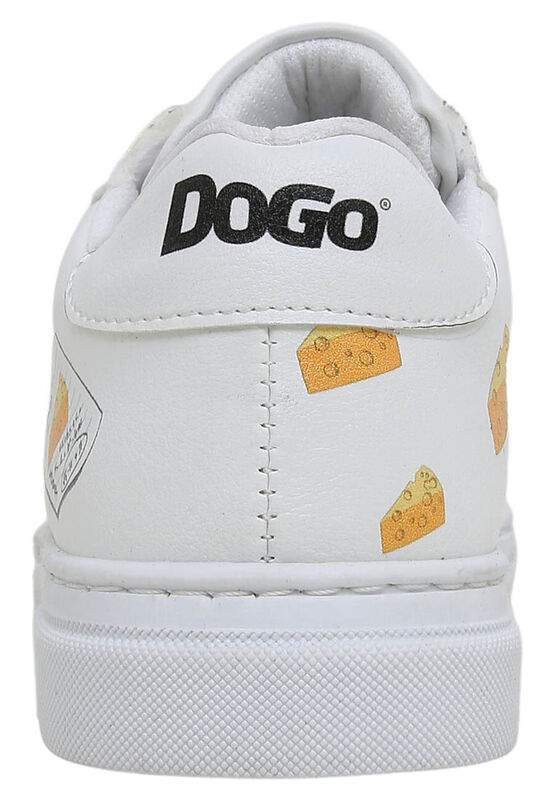 Unisex Kids Vegan Leather White Sneakers - Mission Cheese Possible Design — Product image 8 of 8