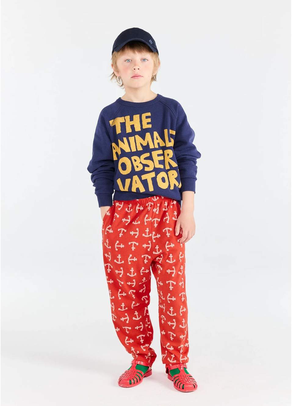 Deep Blue Shark Long Sleeve Unisex Kids Sweatshirt — صورة المنتج 3 من 3