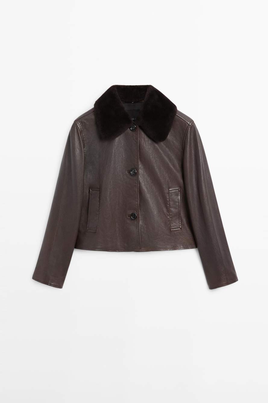 Nappa leather jacket with lambskin collar — Product image 10 of 13