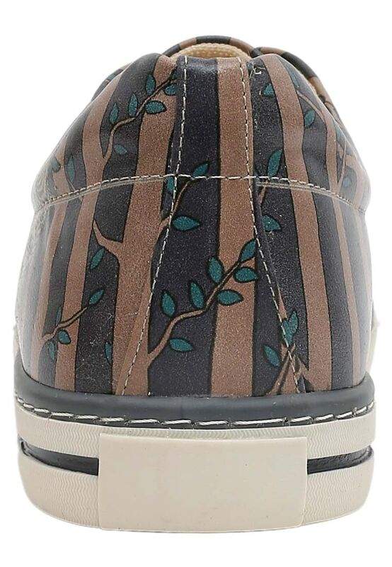 Men Vegan Leather Multicolor Sneakers - Ever Feel Like You're Being Watched Design — صورة المنتج 6 من 7