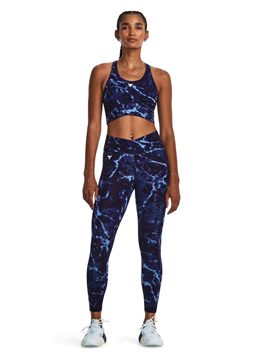 Under Armour Lacivert Kadın Bisiklet Yaka Baskılı Atlet 1380858-410 Pjt Rck LG Crssover Top — صورة المنتج 3 من 5