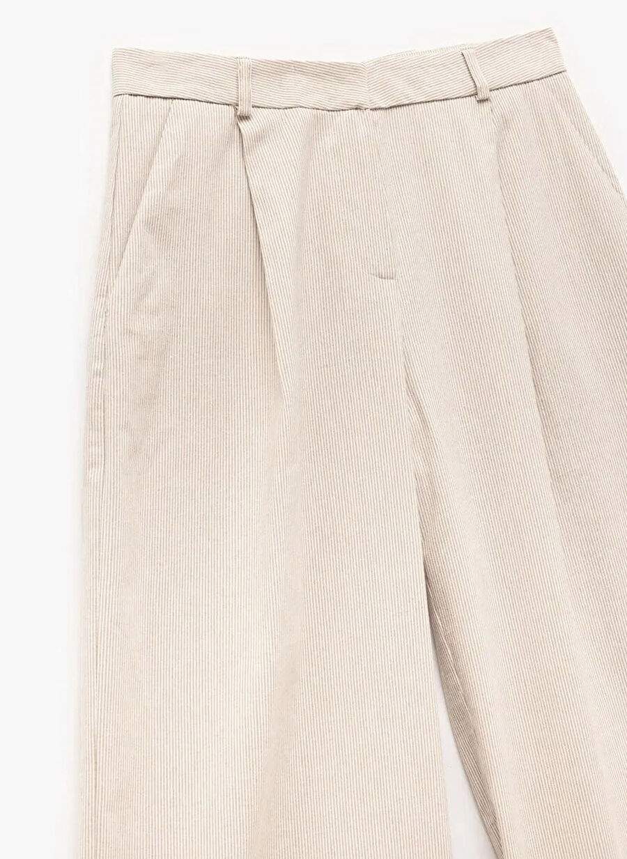 Cotton Beige Women's Loose Fit Trousers 5SAK40032PW — Product image 4 of 5