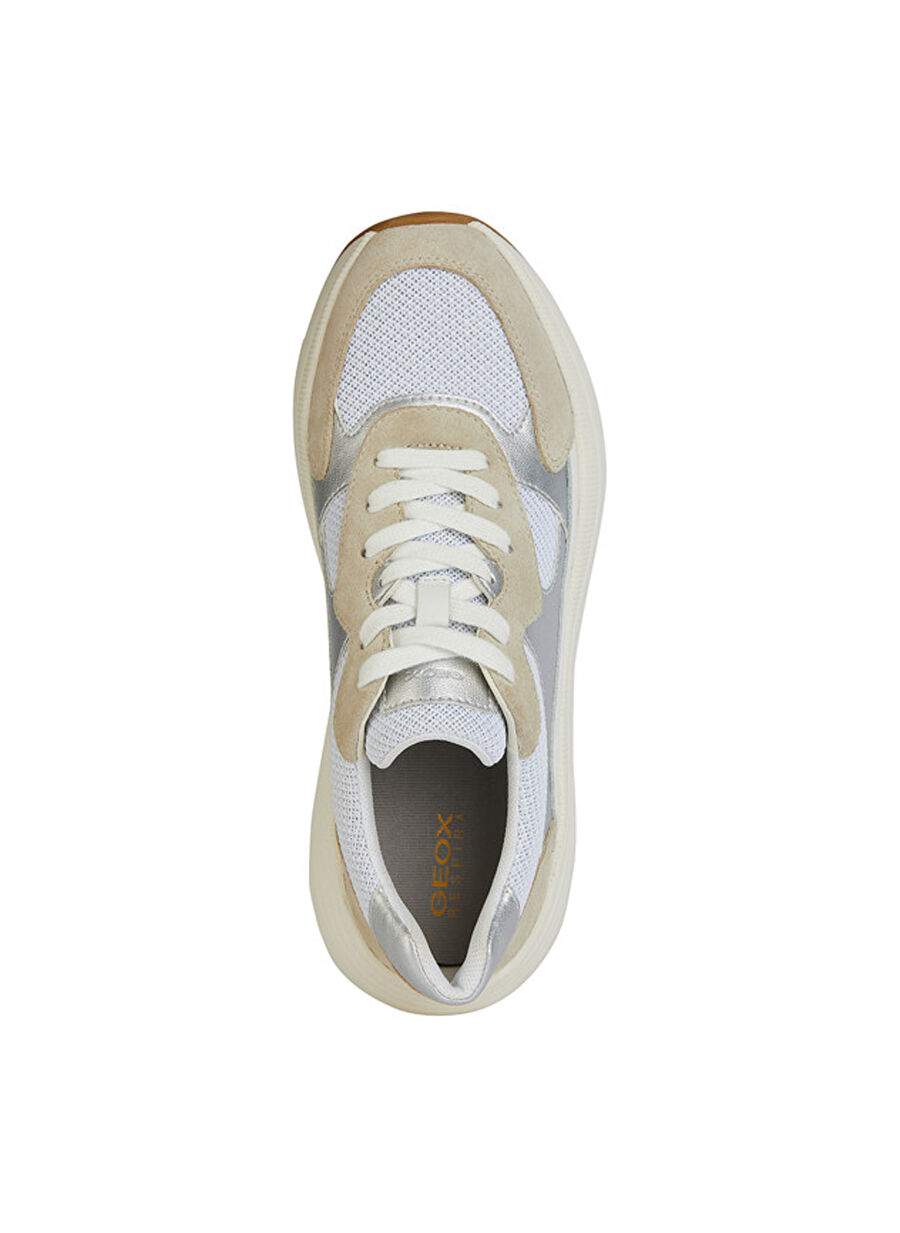 Geox White/Silver Women's Leather Sneaker D DIAMANTA B — Product image 5 of 6