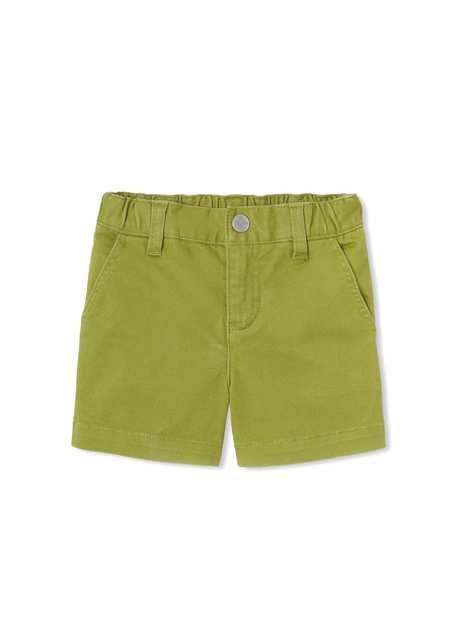 Green Twill Male Baby Shorts